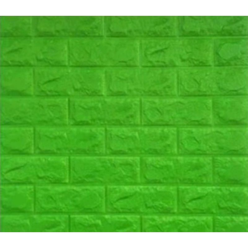 Wallpaper Bata 3D Foam 70x77cm BrickFoam Premium Warna-Hijau