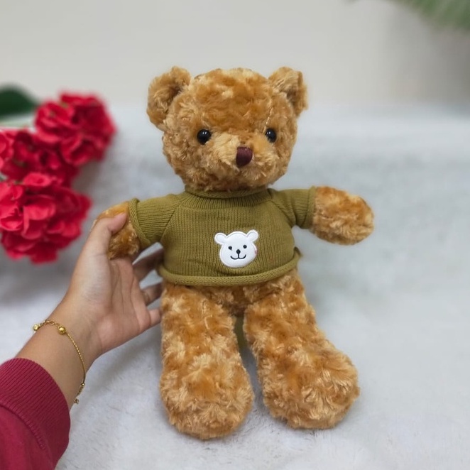 Boneka Teddy bear sweater 35cm/10&quot;/teddy bear/boneka beruang/Boneka Bear Klasik/Boneka Bear Hoody