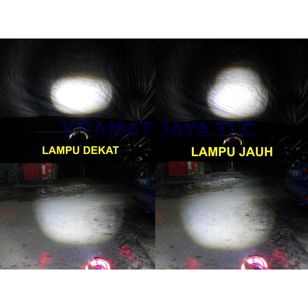 HEADLAMP REFLEKTOR LAMPU DEPAN HONDA BEAT F1 DENGAN PROJIE LED HIGH LOW - LAMPU MOTOR - AKSESORIS M-