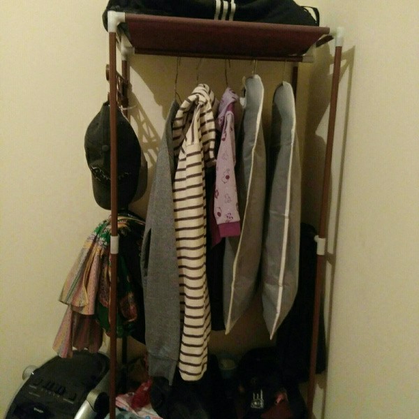 Rak Portable Serbaguna - Rak Gantungan Baju Persegi Panjang Bongkar Pasang- Pink