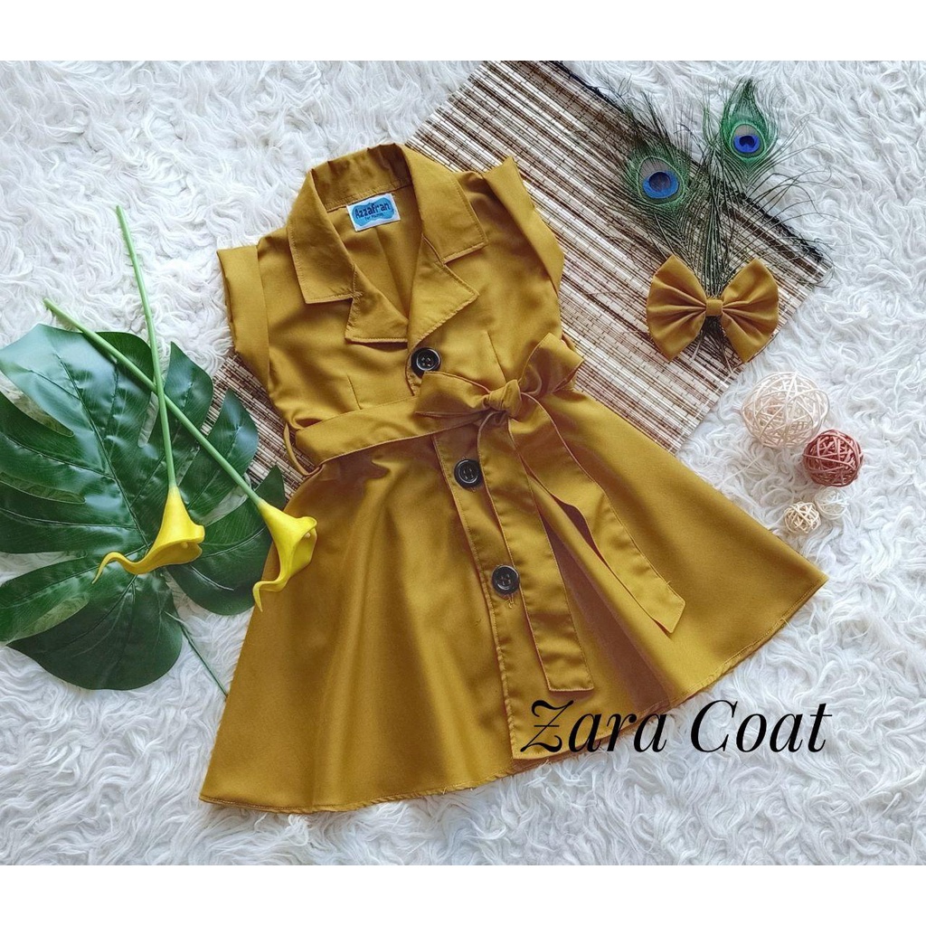 Zara Coat/Dress Model Terbaru/Drees Wanita Kekinian/Dress Coat Warna Gold