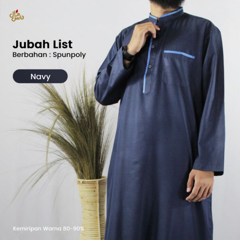 Jubah Gamis Pria Dewasa Lengan Panjang Model List Terlaris