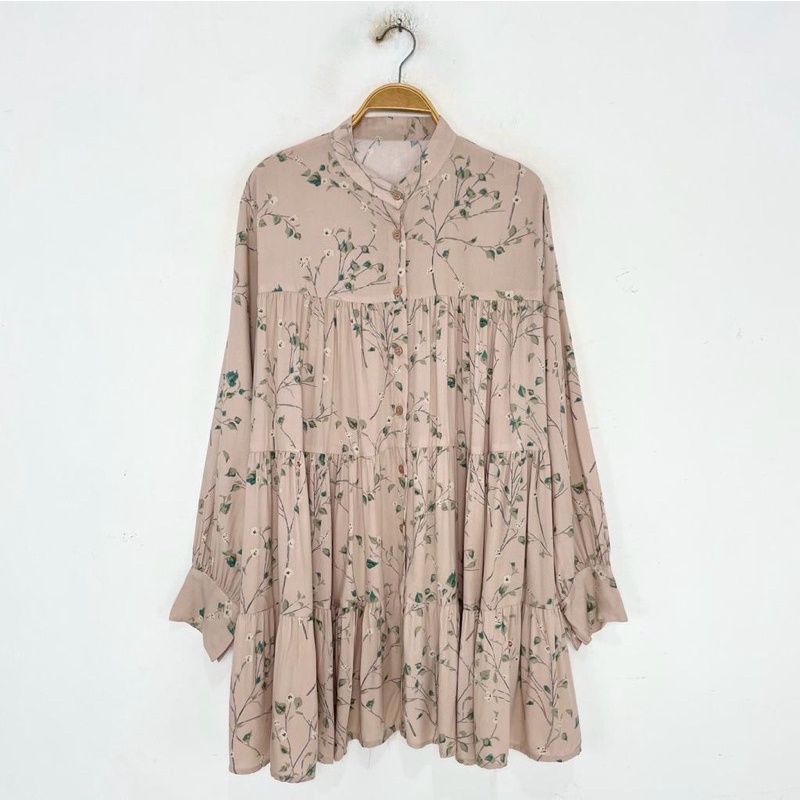 Kemeja Wanita Casual Lengan Panjang Model Longgar Versi Korea Motif / kemeja fazza fashion-Foto 3