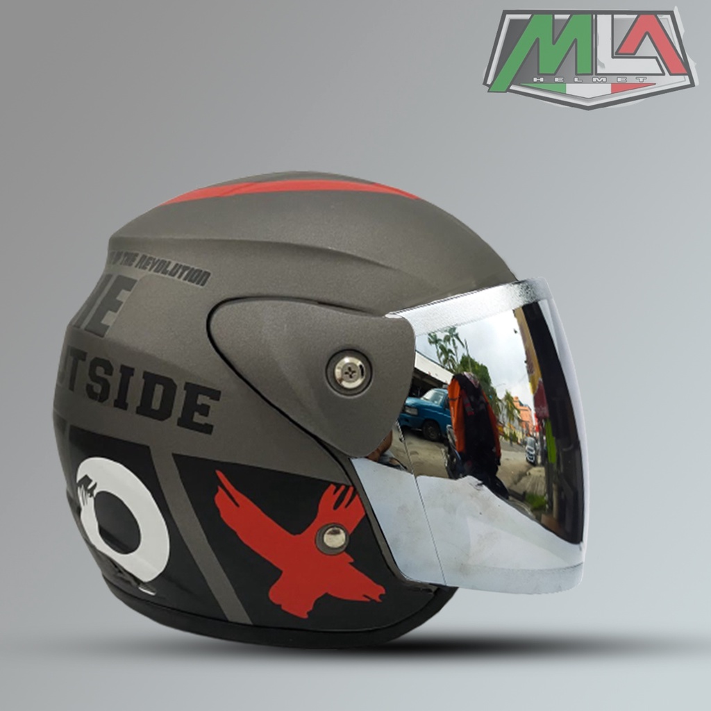 HELM MOTOR DEWASA HALF FACE MOTIF NOUVO OUTSIDE SEPERTI HELM GM EVOLUTION KUALITAS PREMIUM - BUKAN HELM GM ORIGINAL