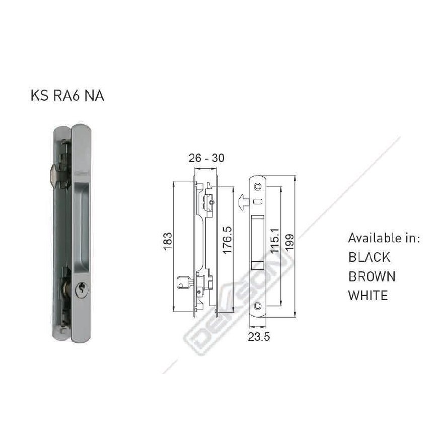 Kunci pintu sliding atau geser merk Dekkson Type RA 6