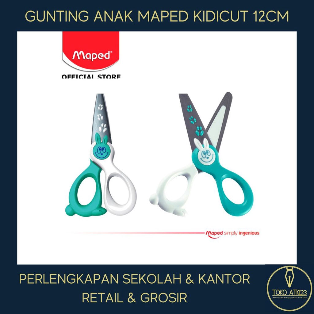 Gunting Anak Maped Kidicut 12cm / Gunting Aman untuk Anak