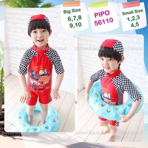 Baju Renang Cars + Topi (Size Besar)