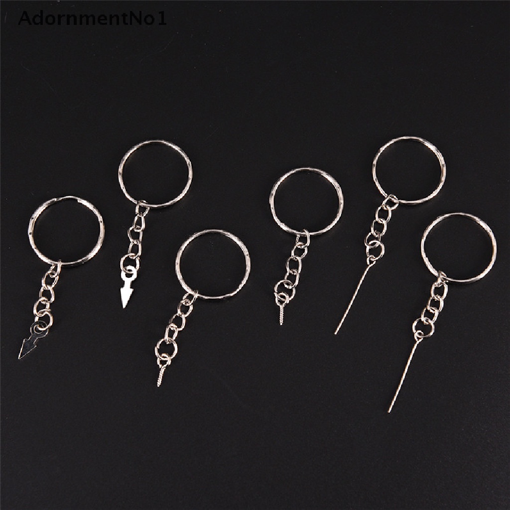 (AdornmentNo1) 50pcs Ring Gantungan Kunci Diameter 25MM Warna Silver