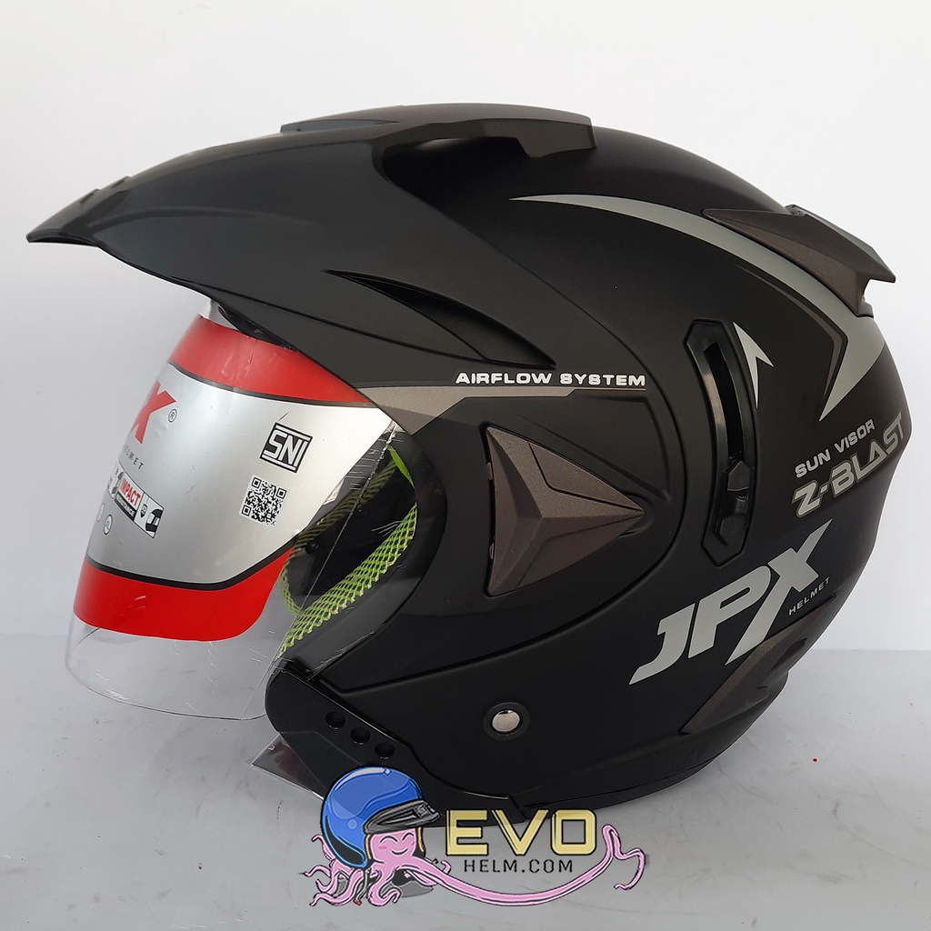 JPX_SOLID Z BLAST ORIGINAL - HELM JPX HALFFACE JPX ZBLAST BLACK DOFF (ONGKIR 2 KG) JPX HALFFACE JPX SEMICROSS JPX ZBLAST