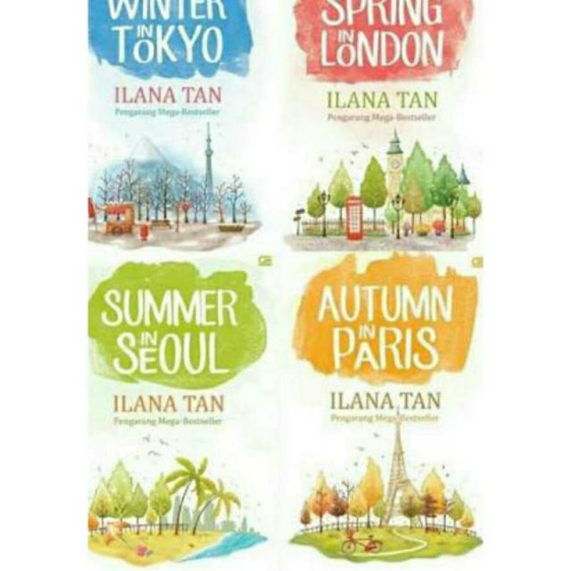 Set 4 Novel ilana tan - Winter in Tokyo, Spring in London, Summer in Seoul, Autumn in Paris