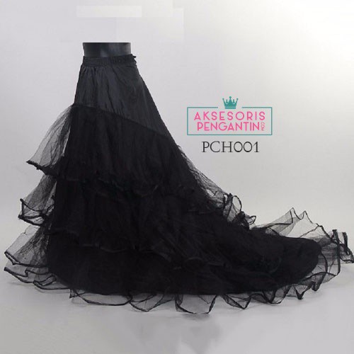 [READY STOCK] ROK PENGANTIN EKOR PETTICOAT EKOR GRADE A PREMIUM 3 LAYER HITAM PCH001