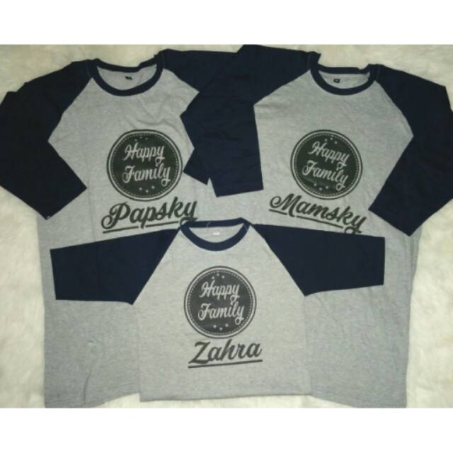 Kaos raglan family couple/kaos couple family set /family couple/kaos family set