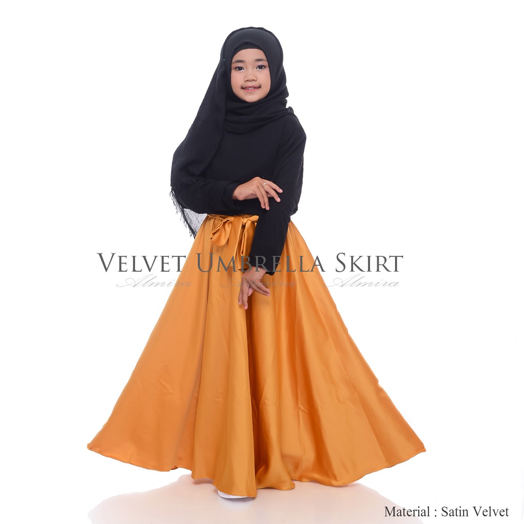 Rok Anak Perempuan Panjang Payung Pesta Lebar Velvet umbrella skirt Griyaraditya Almira Rok Princess