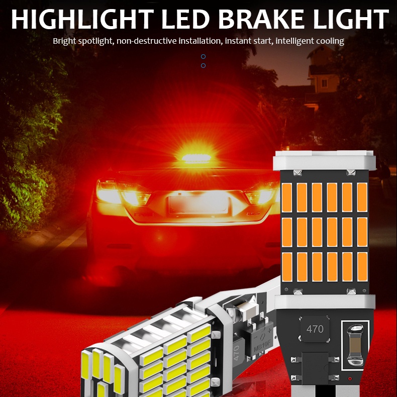 Leo Bohlam LED High Power 1buah T15 W16W 921 912 T16 4014smd Super Terang902Lm Ganti Cahaya Putih Untuk Headlamp Mundur