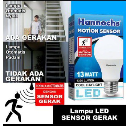 Lampu LED sensor Gerak otomatis Motion Sensor 13 Watt