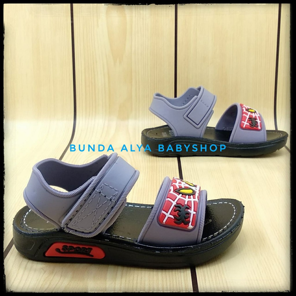 Sandal Anak Laki Laki IMPORT Usia 1 2 3 4 Tahun Kartun  - Sendal Anak Cewek Cowok Elastis Size 20 - 30 Karet Anti Licin