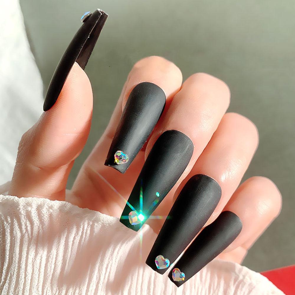 Mxbeauty Heart Nail Art Rhinestones Wanita Mix Glitter Aurora Laser Bentuk Hati Berlian Perhiasan AB Kristal Stiker Kuku