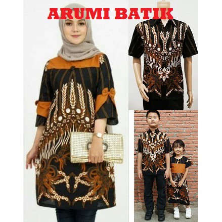 Sarimbit Couple Set Keluarga Muslim Tunik Batik 2756 Camila