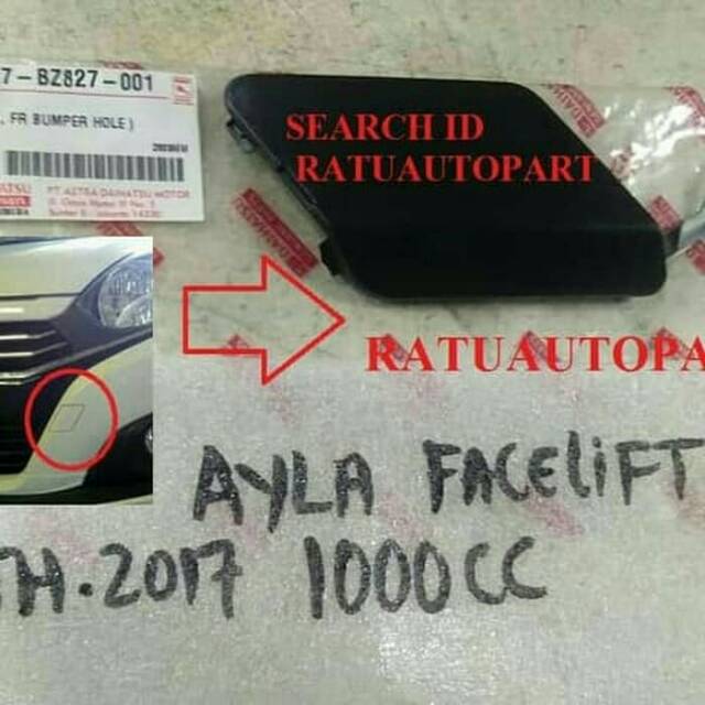 Tutup Derek Towing Bemper Depan Daihatsu Ayla 1000cc Facelift 2017