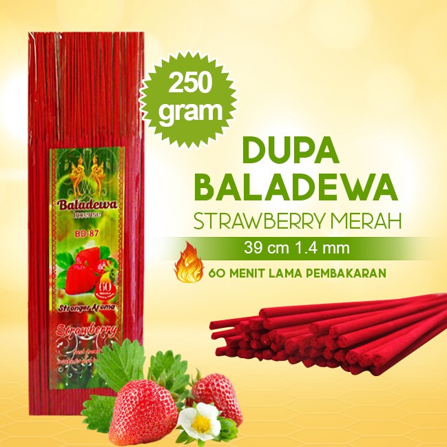 Dupa / Hio Wangi Harum Baladewa Strawberry Merah 39cm 250gram