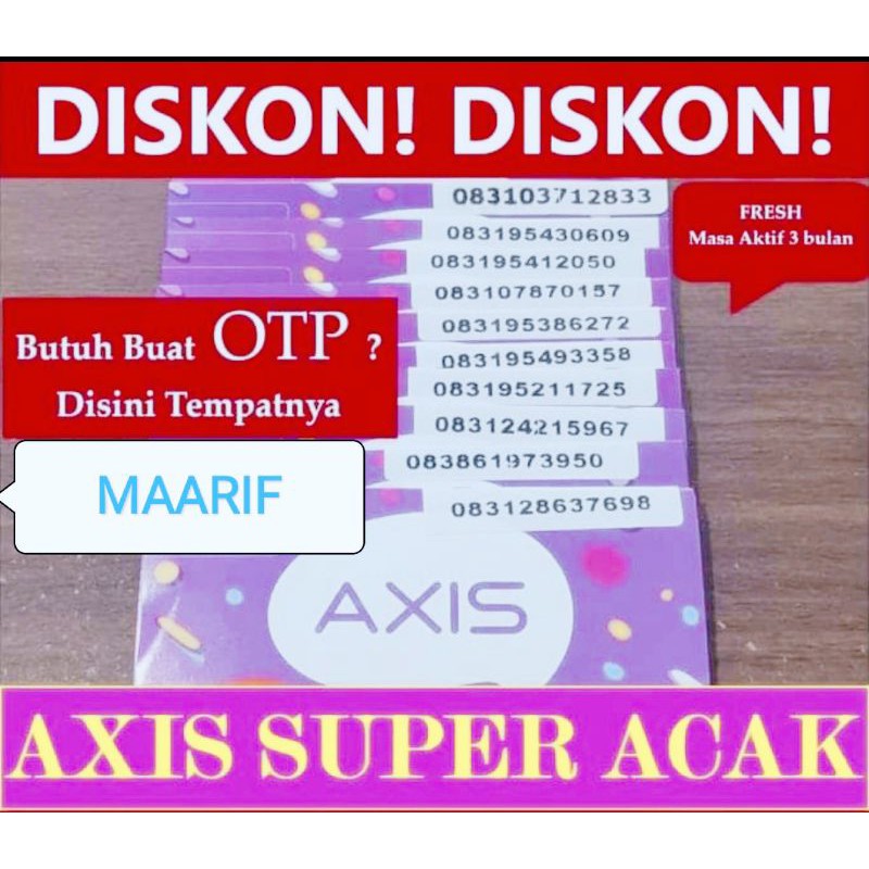 Kartu perdana Axis Acak OTP