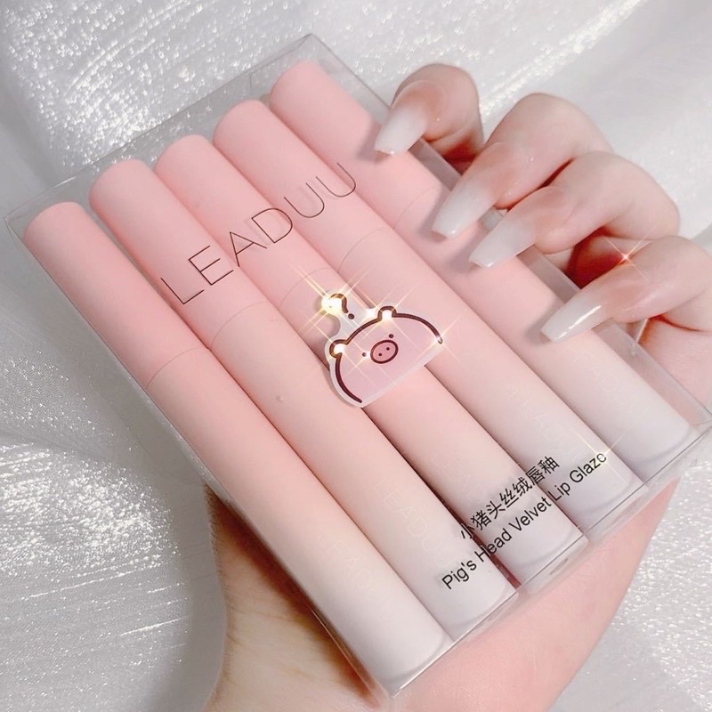 Lipstik （1SET 3、5、6PCS） LIP GLAZE SET BOX LIPSTIK lipstik HANASUI MATTE / HANASUI MATTEDORABLE LIPCREAM