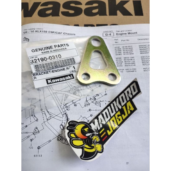 braket mesin tengah klx 150 original