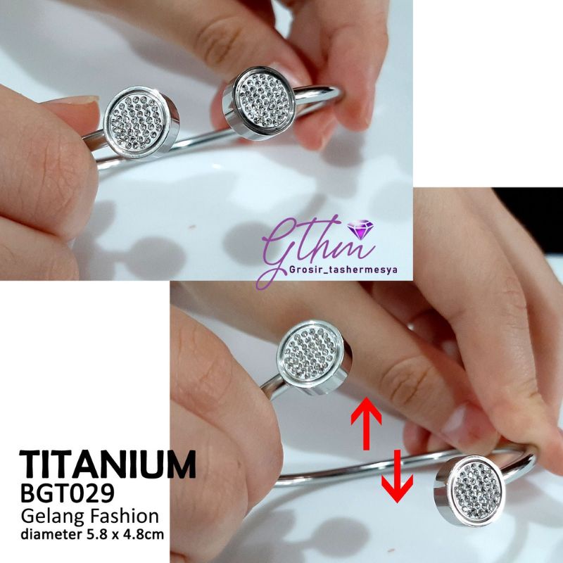 GELANG TANGAN WANITA TITANIUM BVL DIAMOND PERHIASAN FASHION IMPORT PREMIUM ANTI KARAT