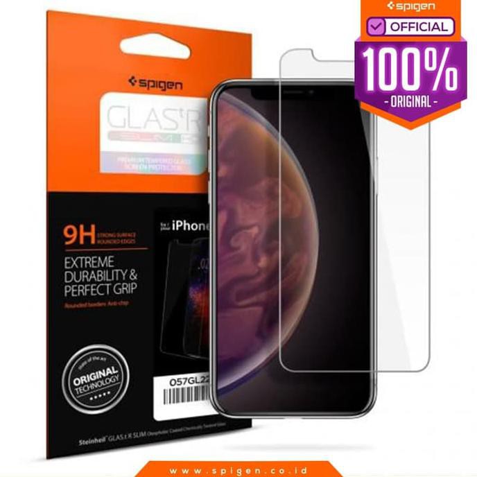 Baru Tempered Glass Iphone 11 / Pro / Max / Xs Max / Xs / Xr X Spigen Slim Juara
