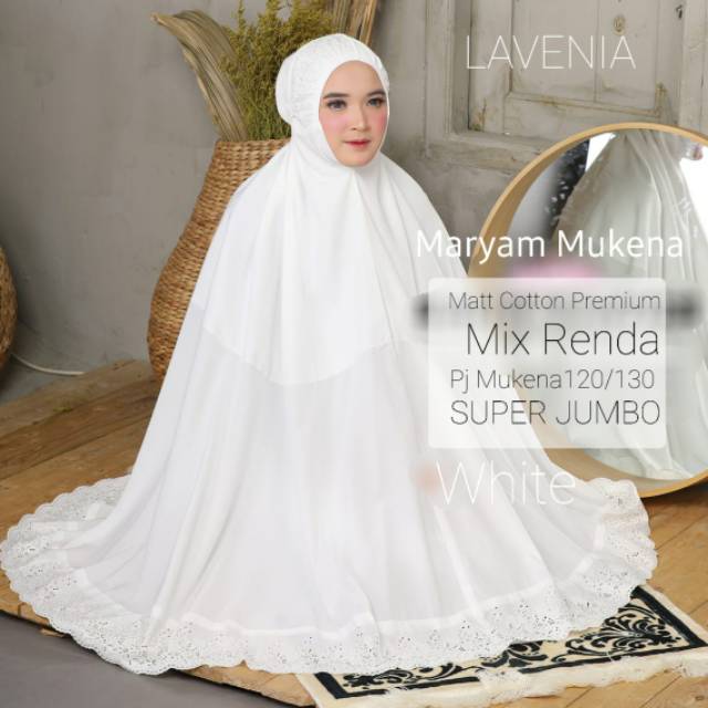 HIJABBSTORY Maryam Mukena Jumbo Lvn Pj120/130 Cotton Premium Mukena Murah Mukena Cantik Mukena Eksll
