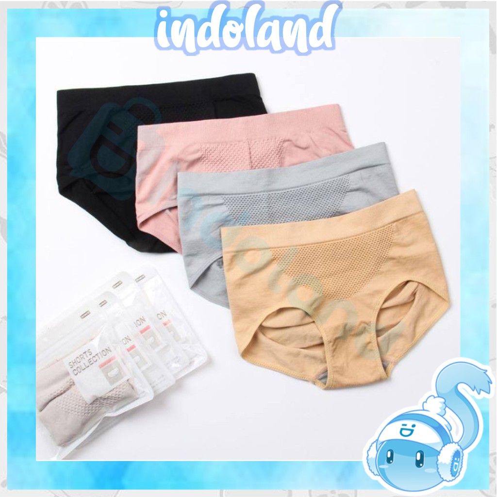 ☀ INDOLAND ☀ B017 Celana Dalam Wanita Sutra Mulus Seamless 3D Underwear Menstruasi Seksi CD Import