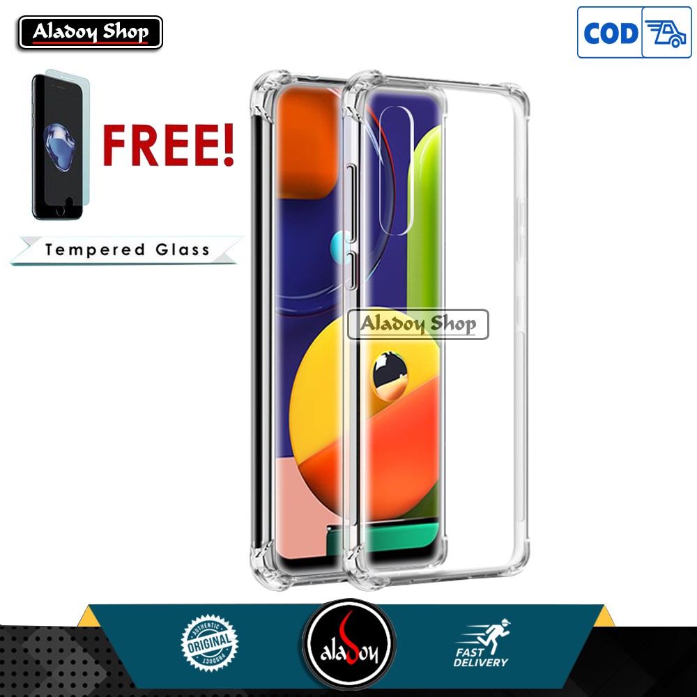 PROMO Case Free Tempered Glass Clear SAMSUNG A30S A50 A50S Anticrack Shockproof Premium Softcase