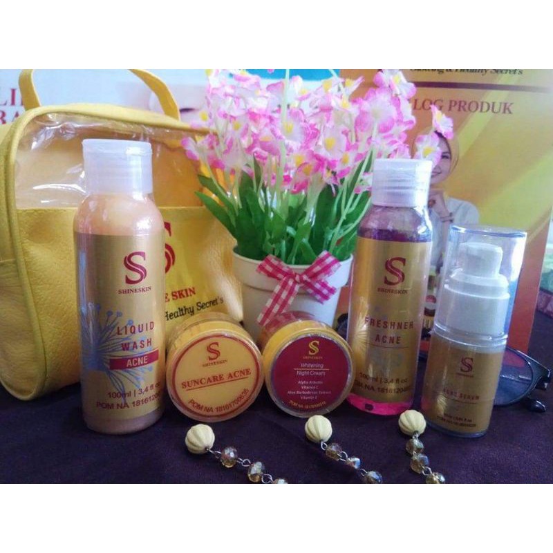 Shineskin paket lengkap acne/jerawat radang