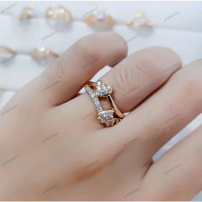 cincin xuping emas dengan permata zircon C06