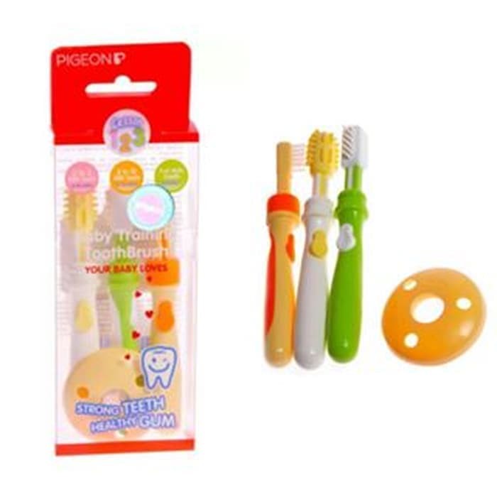 *TERLARIS* Pigeon baby Training Toothbrush Tooth Brush Set /  Lesson 123 1 2 3 - Sikat Gigi Bayi