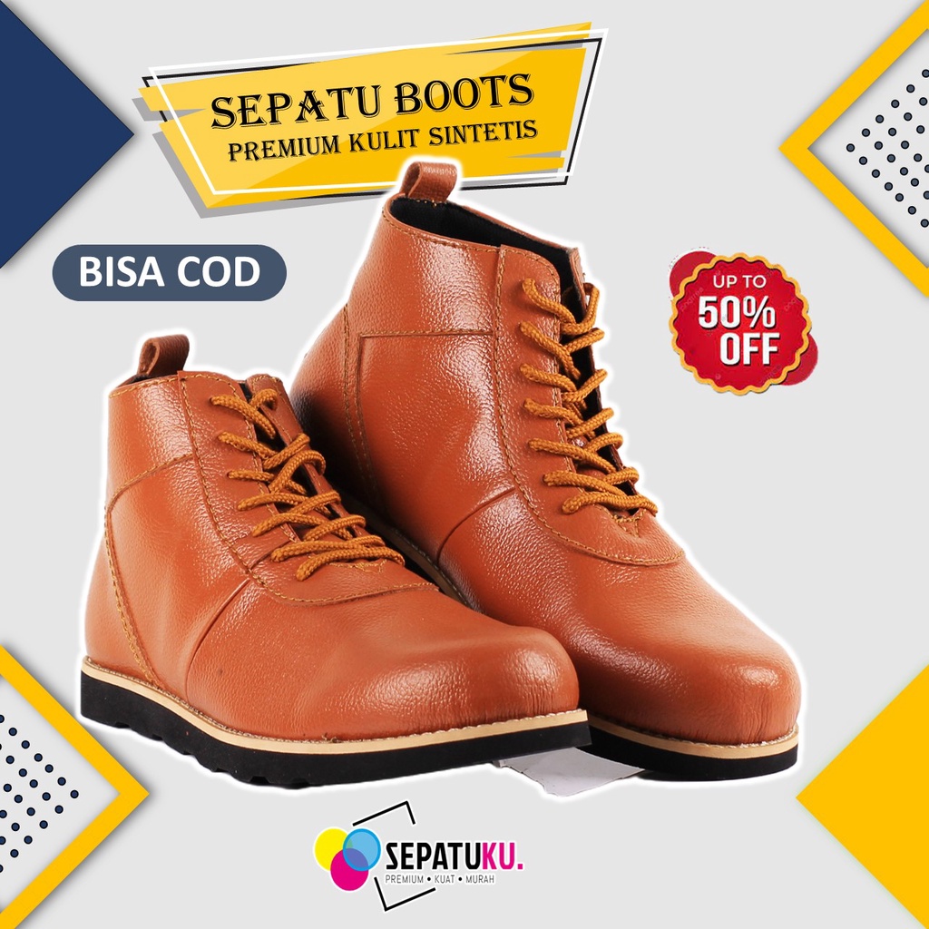 Sepatu boots safety pria Sepatu Safety Shoes Sepatu Kerja Kantor Pria Sepatu Kerja Lapangan ujung besi kulit murah Sepatu Cowok Keren Sepatu Casual Original 100% Spatu Pria Cowok Kulit Asli - Orion-4