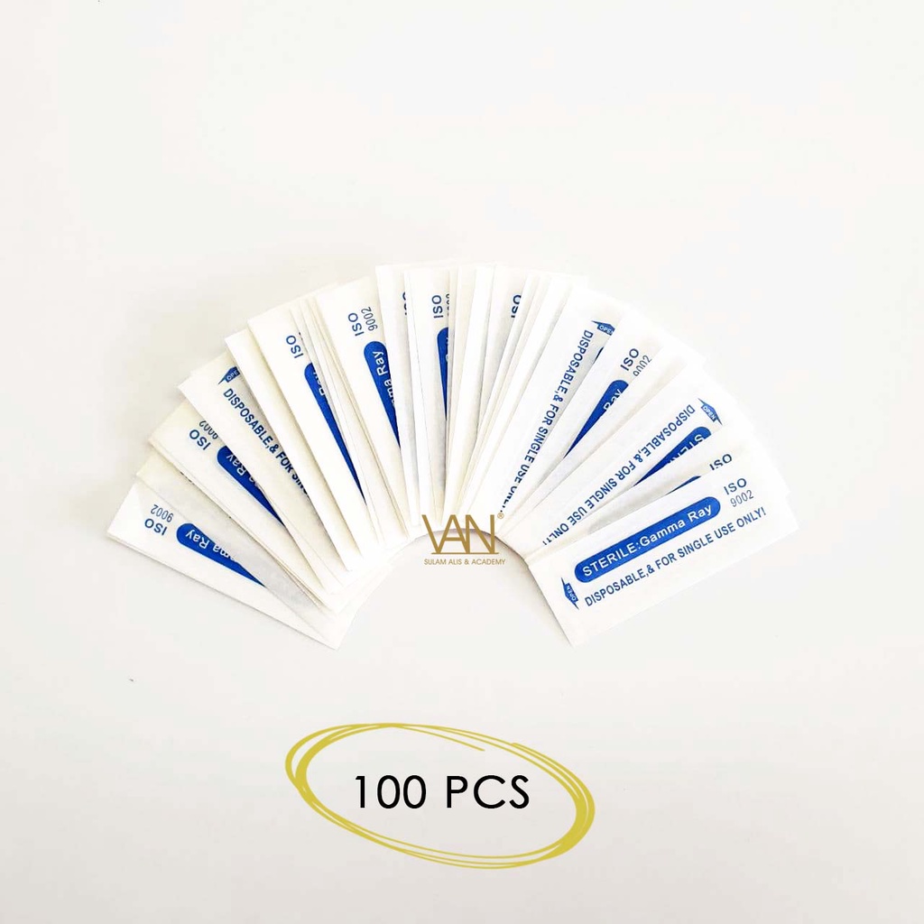 100 pcs jarum 1R / 3R / 5R Jarum sulam alis tattoo alis bibir eyeliner (WARNA RANDOM)