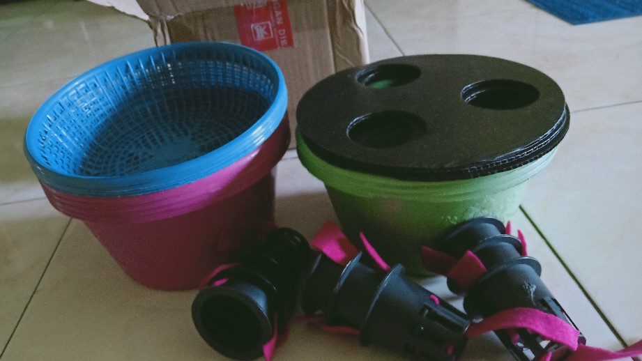 Baskom, Tutup, Netpot Flanel Hidroponik