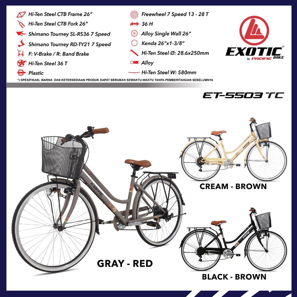 [EKA JAAYA SEPEDA] INSTAN - Sepeda Dewasa Mini CTB Exotic ET - 5503 TC ET 5503 SR NEW 7 Speed 26