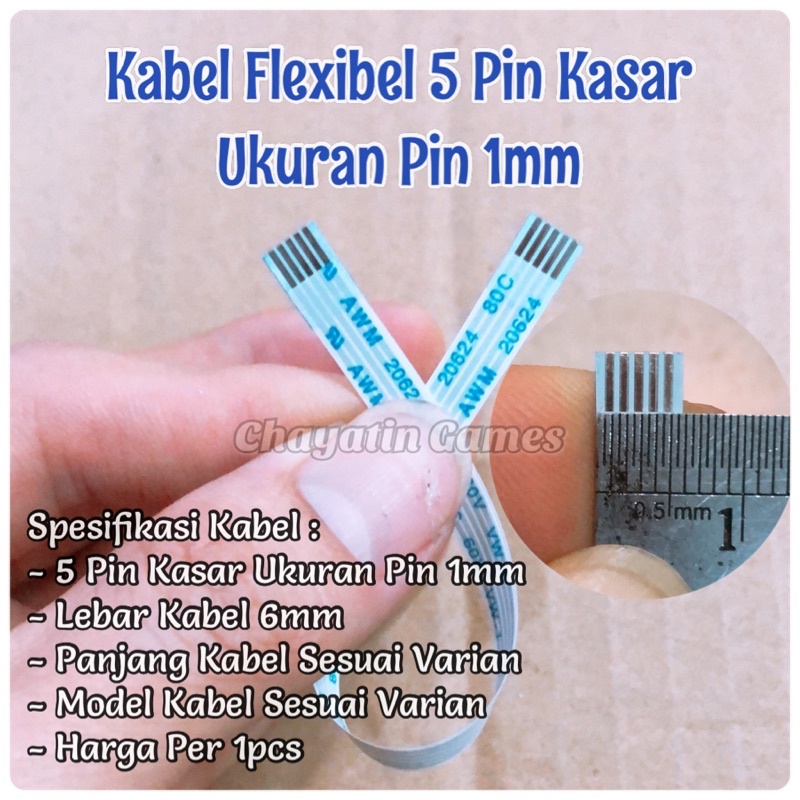 Kabel Flexibel 5 Pin Kasar Model &amp; Panjang Sesuai Varian Ukuran Pin 1mm