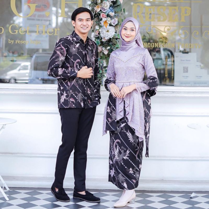 Set Couple Kebaya Batik Kebaya feya Warna Rose Acara Nikahan Wisuda Tunangan Modern Lamaran Terbaru Kekinian widbatik akt.shoop