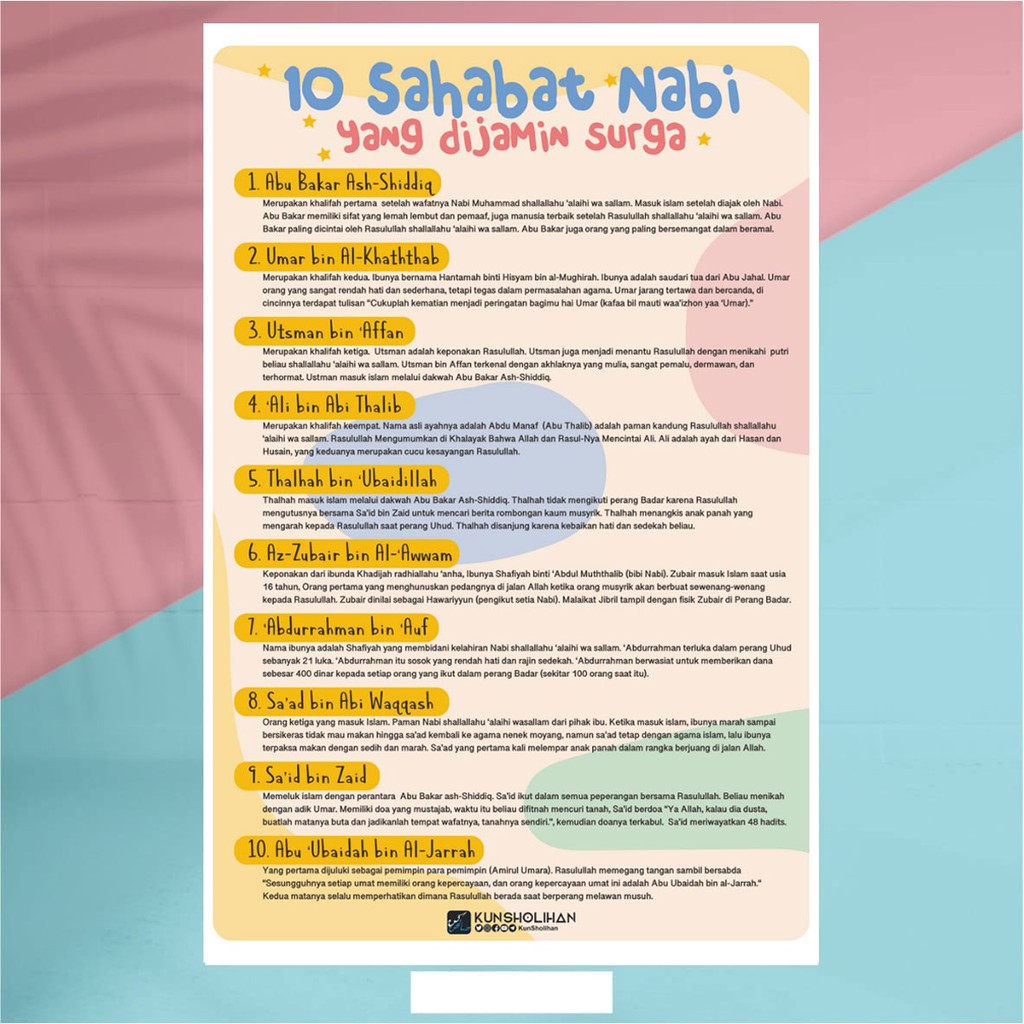 Jual Poster 10 Sahabat Nabi Yang Di Jamin Surga Shopee Indonesia