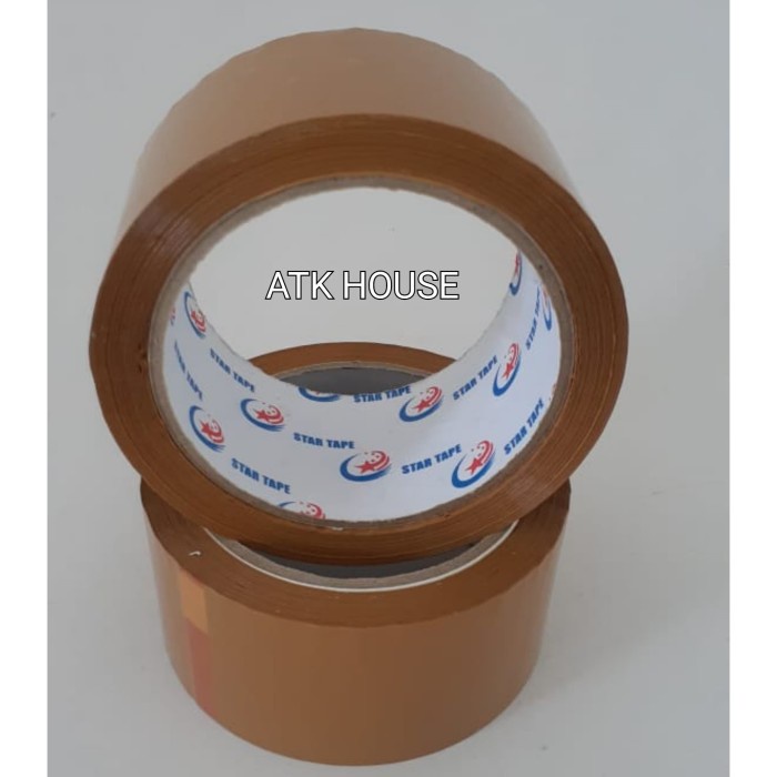 

perekat-pengikat- opp lakban bening coklat startape 2inc 48mm*80yard/plakban star 80yard - cokelat