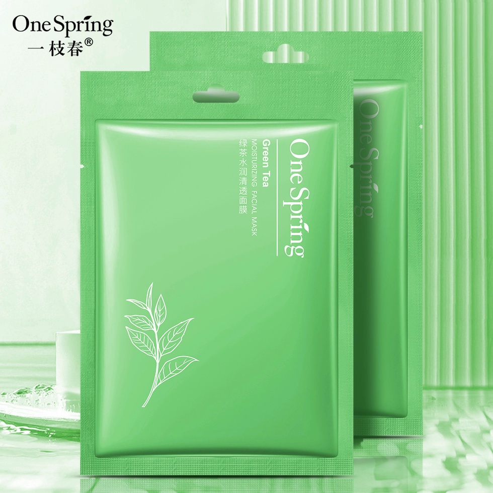 ONE SPRING Green Tea Masker Wajah Hydrating Facial Sheet Mask EM032