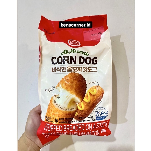 Wooyang Mozzarella Corn Dog 1 Pcs / Corn Dog Cheese Mozzarella Import / Snack Korea Corn Dog