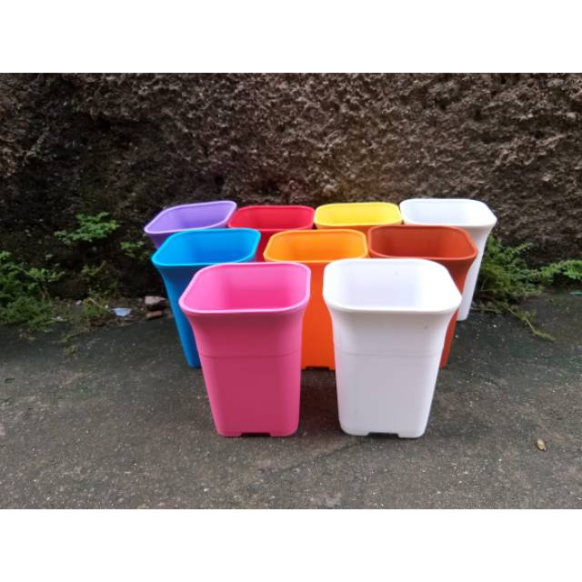 Pot bunga kotak mini (88)warna warni 8,8cm untuk menanam kaktus/bibit