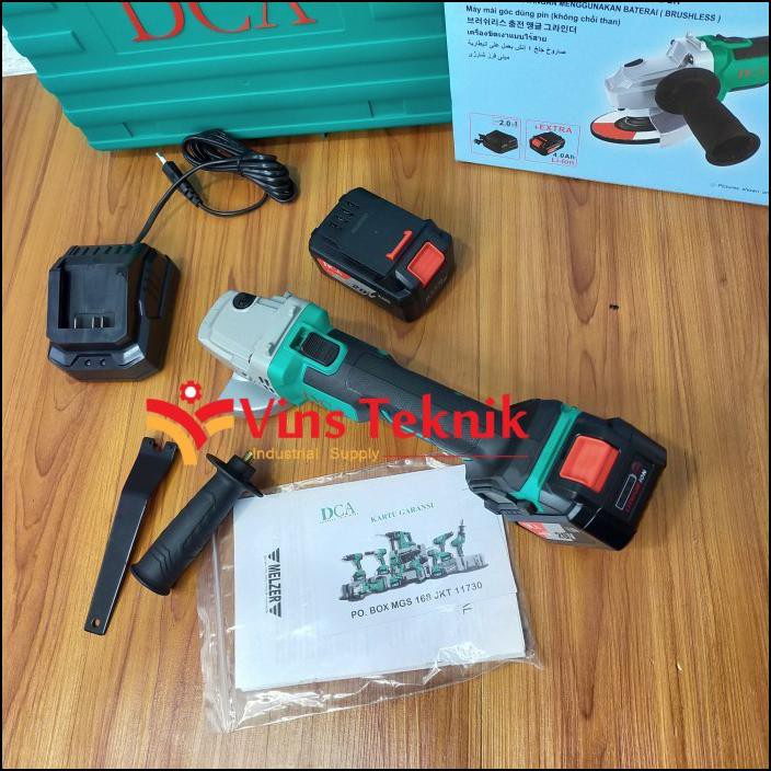 PROMO SALE    CORDLESS ANGLE GRINDER MESIN GERINDA 4 INCH BATERAI DCA ADSM03-100