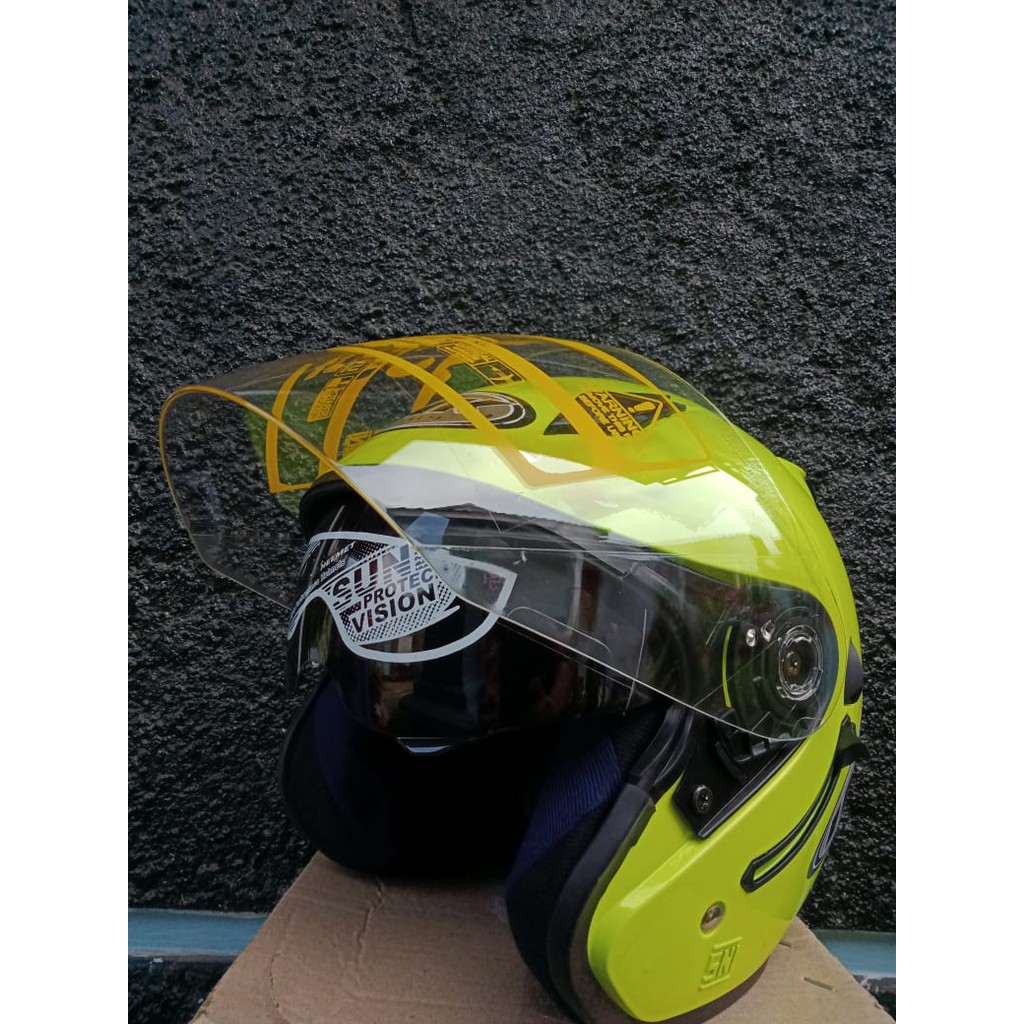 HELM INK DOUBLE VISOR HALF FACE