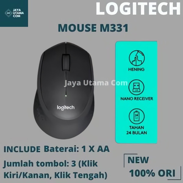 Mouse Wireless Logitech Silent Plus M331 Original