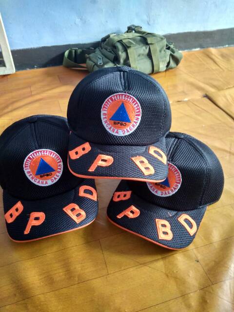 (COD)TOPI BPBD JARING FULL BORDIR BERKUALITAS/topi bpbd jaring double mask premium